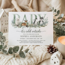 Baby Its Cold Outside Winter Animals Baby Shower