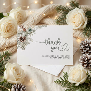 Baby Its Cold Outside Winter Animals Baby Shower Thank You Card