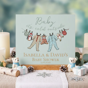 Baby Its Cold Outside Winter Baby Shower Acrylic Sign