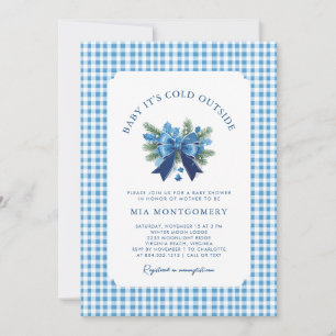 Baby It's Cold Outside Winter Baby Shower - Blue Invitation