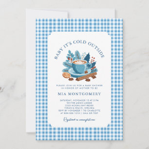Baby It's Cold Outside Winter Baby Shower - Blue  Invitation