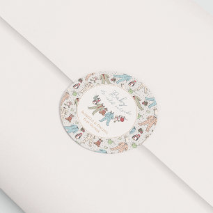 Baby Its Cold Outside Winter Baby Shower Classic Round Sticker