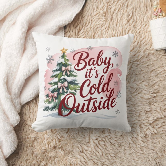 Baby, It's Cold Outside Winter Baby Shower  Cushion (Blanket)