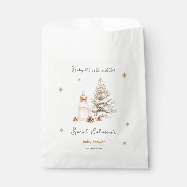 Baby it's cold outside Winter Baby Shower Favour Bags (Front)