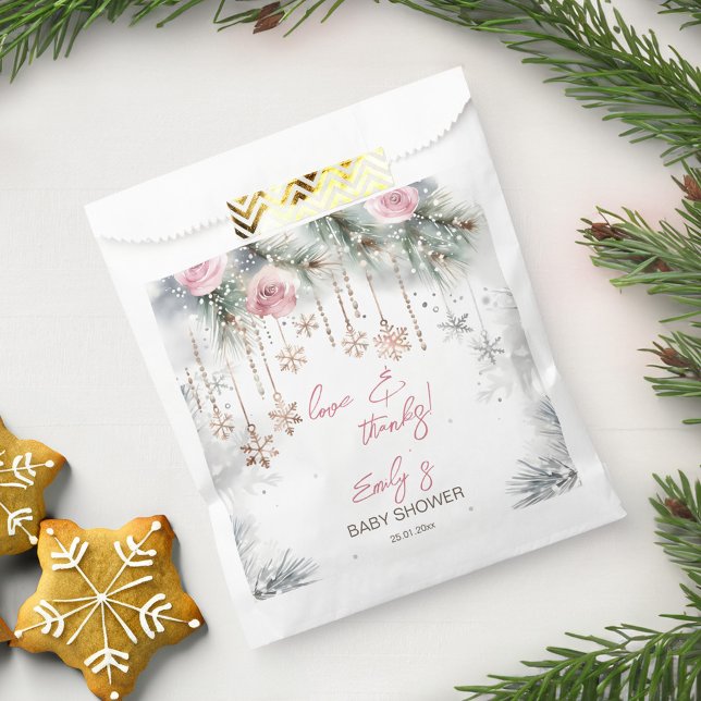 Baby it's cold outside winter baby shower favour bags (Baby it's cold outside winter wonderland baby shower favor bag personalized favor bag )