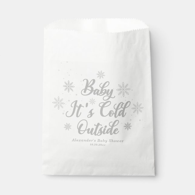 Baby It's Cold Outside Winter Baby Shower Favour Bags (Front)