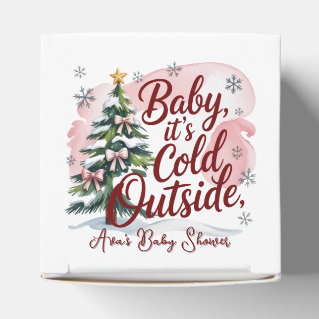 Baby, It's Cold Outside Winter Baby Shower  Favour Box (Top)