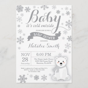 Baby Its Cold Outside Winter Baby Shower Grey Invitation