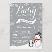 Baby Its Cold Outside Winter Baby Shower Grey