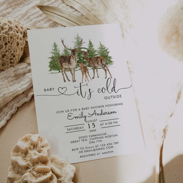 Baby It's Cold Outside Winter Baby Shower Invitati Invitation (Creator Uploaded)