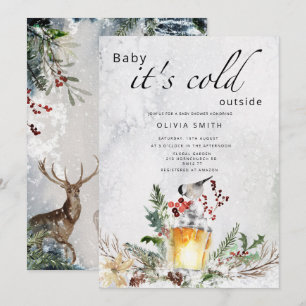 Baby it's cold outside winter baby shower invitation
