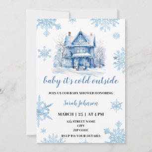 Baby it's cold outside winter baby shower invitation