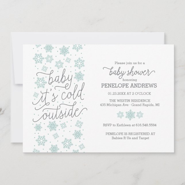 Baby It's Cold Outside Winter Baby Shower Invitation (Front)