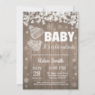 Baby its Cold Outside Winter Baby Shower Invitation