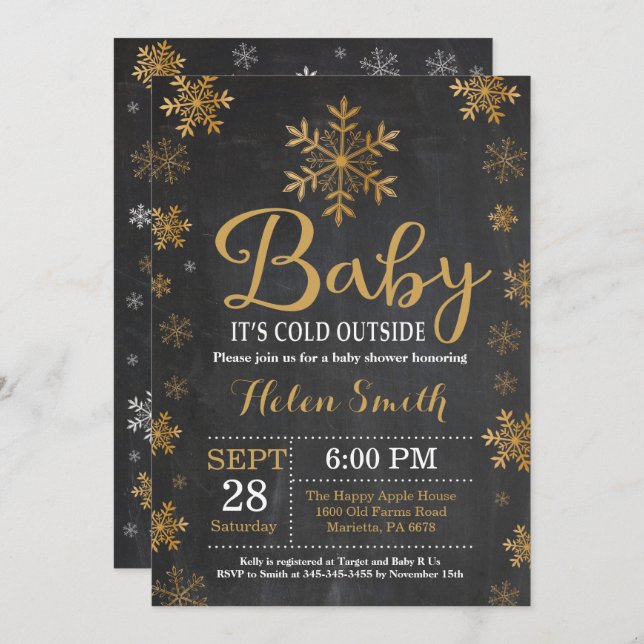 Baby Its Cold Outside Winter Baby Shower Invitation (Front/Back)
