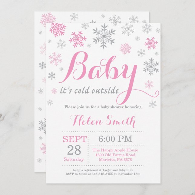 Baby Its Cold Outside Winter Baby Shower Invitation (Front/Back)