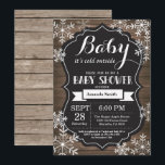 Baby Its Cold Outside Winter Baby Shower Invitation<br><div class="desc">Baby Its Cold Outside Winter Baby Shower Invitation. Boy or Girl Baby Shower Invitation. Winter Holiday Baby Shower Invite. White Snowflakes. Rustic Wood and Chalkboard Background. For further customisation,  please click the "Customise it" button and use our design tool to modify this template.</div>