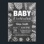 Baby its Cold Outside Winter Baby Shower Invitation<br><div class="desc">Baby its Cold Outside Winter Baby Shower Invitation. White Snowflake. Boy or Girl Baby Shower Invitation. Winter Holiday Baby Shower Invite. Chalkboard Background. Black and White. For further customisation,  please click the "Customise it" button and use our design tool to modify this template.</div>