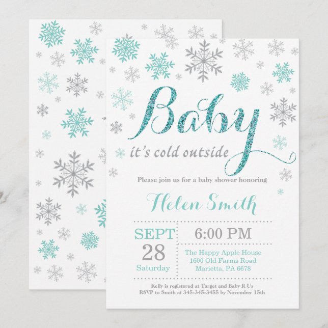 Baby Its Cold Outside Winter Baby Shower Invitation (Front/Back)