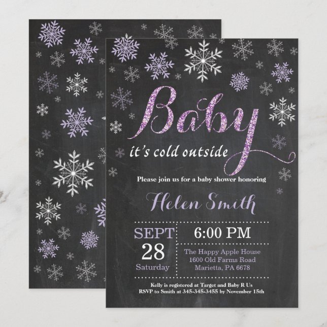 Baby Its Cold Outside Winter Baby Shower Invitation (Front/Back)