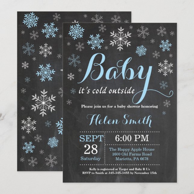 Baby Its Cold Outside Winter Baby Shower Invitation (Front/Back)