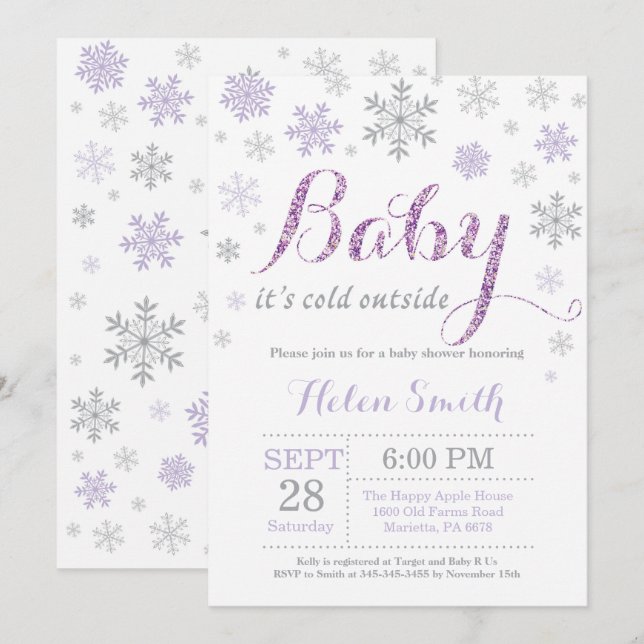 Baby Its Cold Outside Winter Baby Shower Invitation (Front/Back)