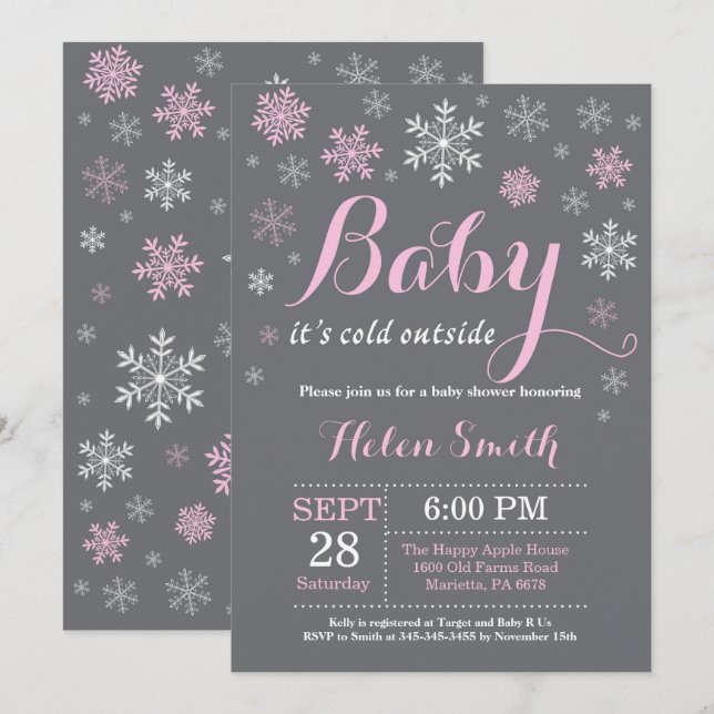 Baby Its Cold Outside Winter Baby Shower Invitation (Front/Back)