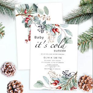 Baby it's cold outside winter baby shower invitation