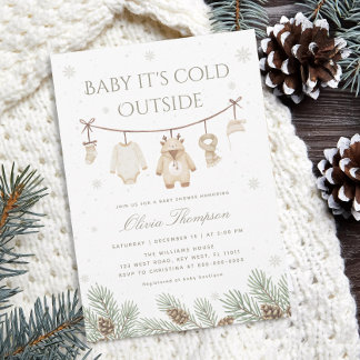 Baby It's Cold Outside Winter Baby Shower Invitation