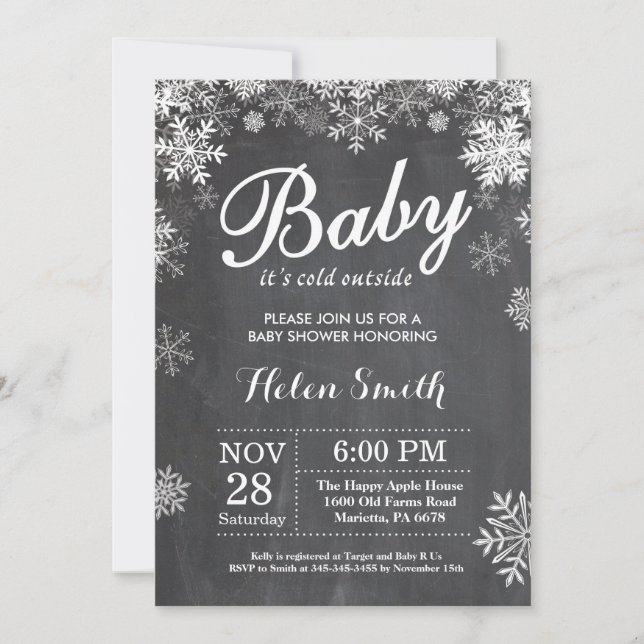 Baby its Cold Outside Winter Baby Shower Invitation (Front)