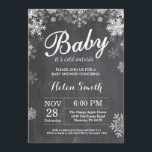 Baby its Cold Outside Winter Baby Shower Invitation<br><div class="desc">Baby its Cold Outside Winter Baby Shower invitation.  White Snowflake. Boy or Girl Baby Shower Invitation. Winter Holiday Baby Shower Invite. Chalkboard Background. For further customisation,  please click the "Customise it" button and use our design tool to modify this template.</div>
