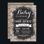 Baby Its Cold Outside Winter Baby Shower Invitation<br><div class="desc">Baby Its Cold Outside Winter Baby Shower Invitation. Boy or Girl Baby Shower Invitation. Winter Holiday Baby Shower Invite. White Snowflakes. Rustic Wood and Chalkboard Background. For further customisation,  please click the "Customise it" button and use our design tool to modify this template.</div>