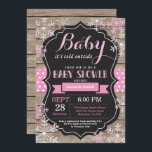 Baby Its Cold Outside Winter Baby Shower Invitation<br><div class="desc">Baby Its Cold Outside Winter Baby Shower Invitation. Boy or Girl Baby Shower Invitation. Winter Holiday Baby Shower Invite. Pink and White Snowflakes. Rustic Wood and Chalkboard Background. For further customisation,  please click the "Customise it" button and use our design tool to modify this template.</div>