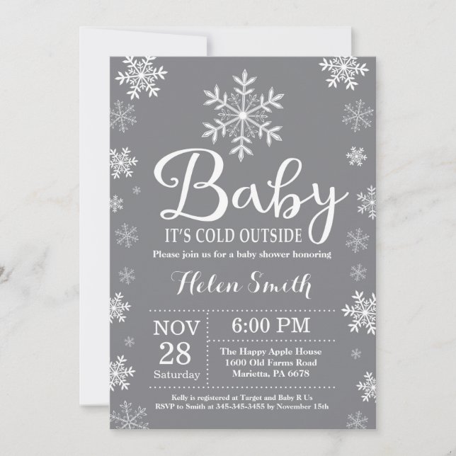 Baby Its Cold Outside Winter Baby Shower Invitation (Front)