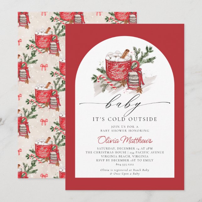 Baby It's Cold Outside Winter Baby Shower  Invitation (Front/Back)