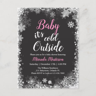 Baby it's Cold Outside Winter Baby Shower Invitation Postcard