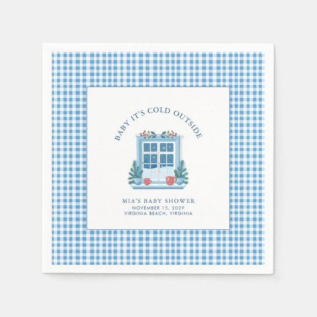 Baby It's Cold Outside Winter Baby Shower  Napkin (Front)