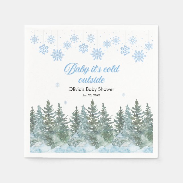 Baby It's Cold Outside Winter Baby Shower Napkin (Front)