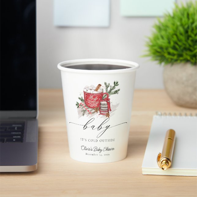 Baby It's Cold Outside Winter Baby Shower  Paper Cups (Insitu)
