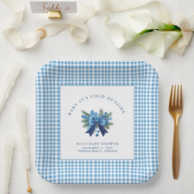 Baby It's Cold Outside Winter Baby Shower  Paper Plate (Wedding)