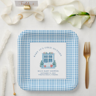 Baby It's Cold Outside Winter Baby Shower Paper Plate