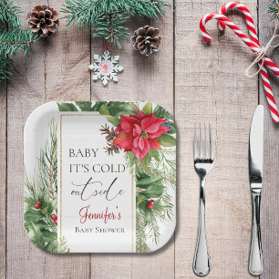 Baby Its Cold Outside Winter Baby Shower Paper Plate