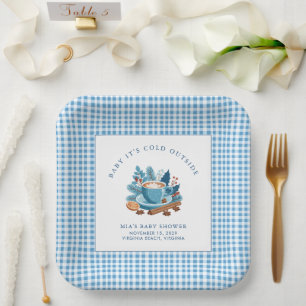 Baby It's Cold Outside Winter Baby Shower Paper Plate