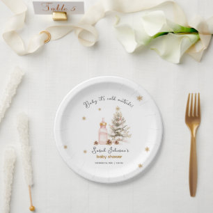 Baby it's cold outside Winter Baby Shower Paper Plate
