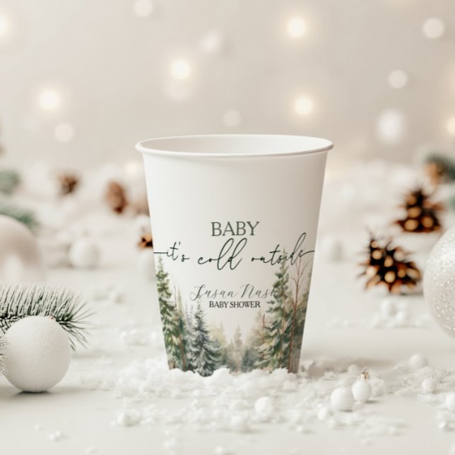 Baby Its Cold Outside Winter Baby Shower Party Paper Cups (Creator Uploaded)
