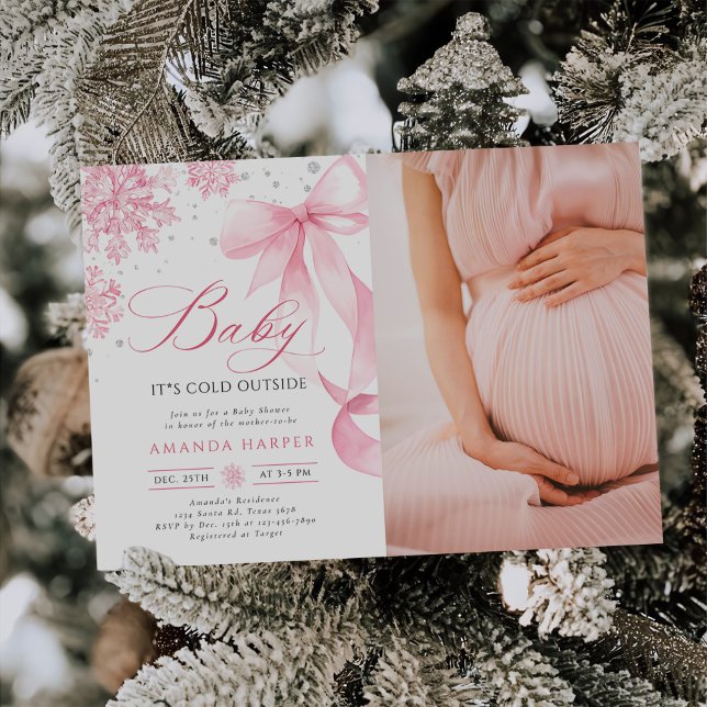 Baby It's Cold Outside Winter Baby Shower Photo Invitation (Creator Uploaded)