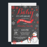 Baby Its Cold Outside Winter Baby Shower Red Invitation<br><div class="desc">Baby Its Cold Outside Winter Baby Shower Invitation. Boy or Girl Baby Shower Invitation. Winter Holiday Baby Shower Invite. Red and White Snowflakes. Snowman and Chalkboard Background. For further customisation,  please click the "Customise it" button and use our design tool to modify this template.</div>
