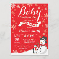 Baby Its Cold Outside Winter Baby Shower Red