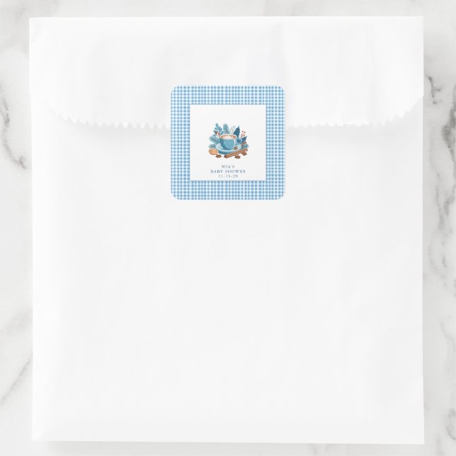 Baby It's Cold Outside Winter Baby Shower  Square Sticker (Bag)