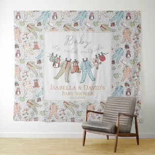 Baby Its Cold Outside Winter Baby Shower Tapestry